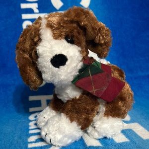 Christmas dog plush about 6” tall